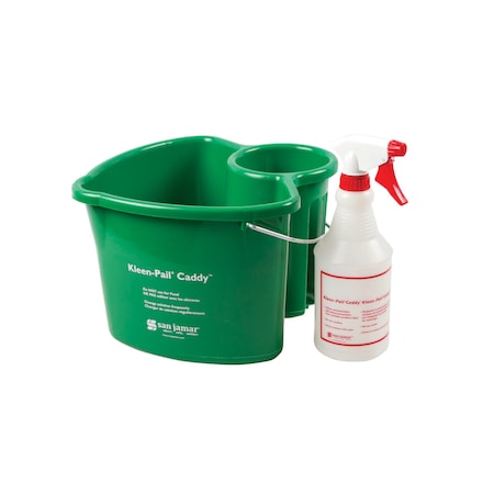 San Jamar San Jamar Kleen-Pail Caddy 1 Green Caddy And 1 Spray Bottle KP500